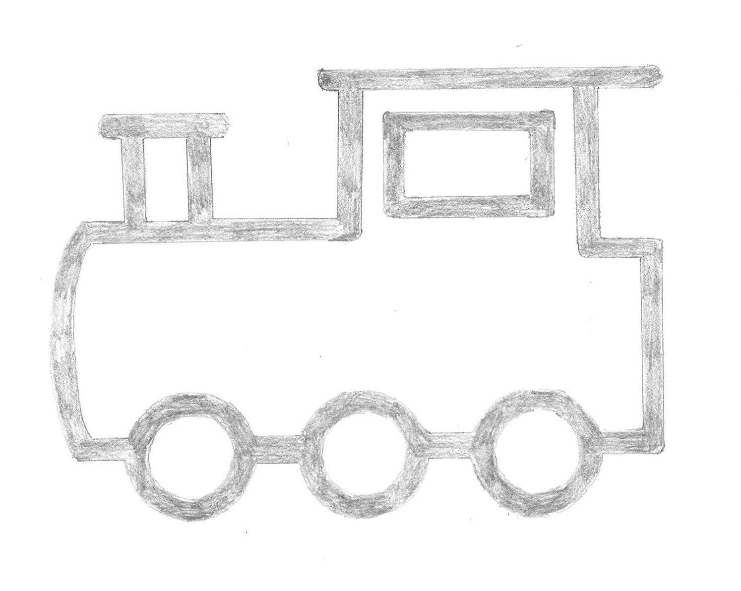 Line drawing of a train